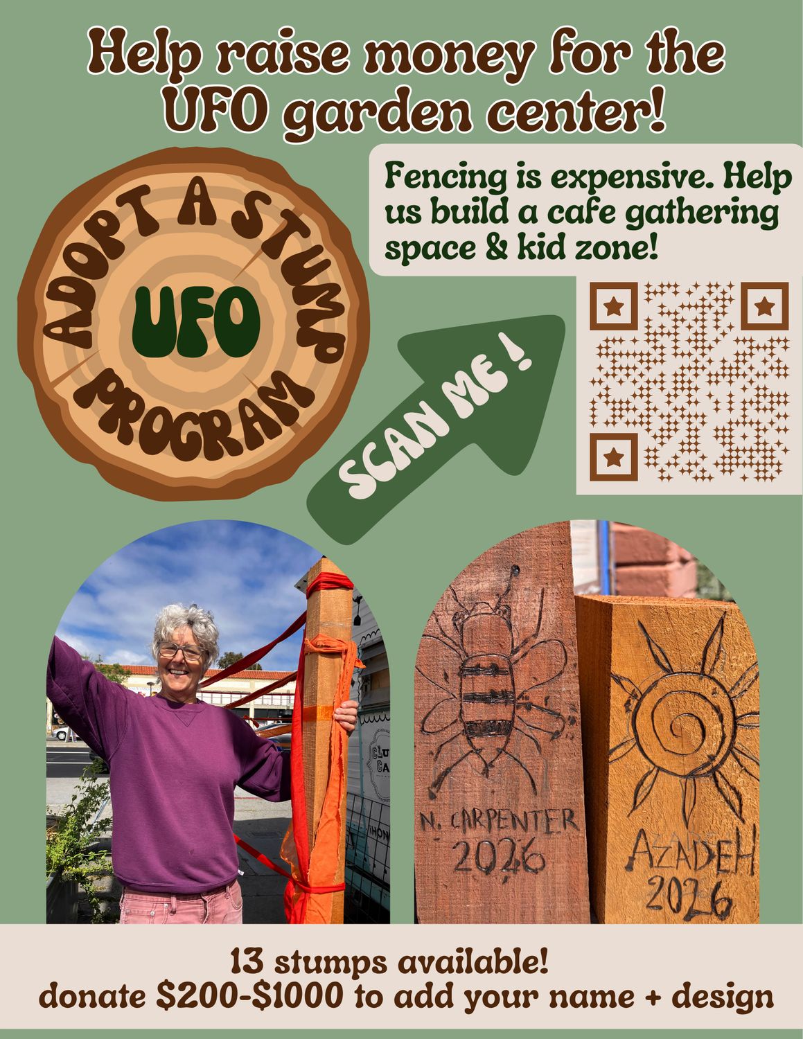 UFO Garden Center Fundraiser-ADOPT A STUMP!