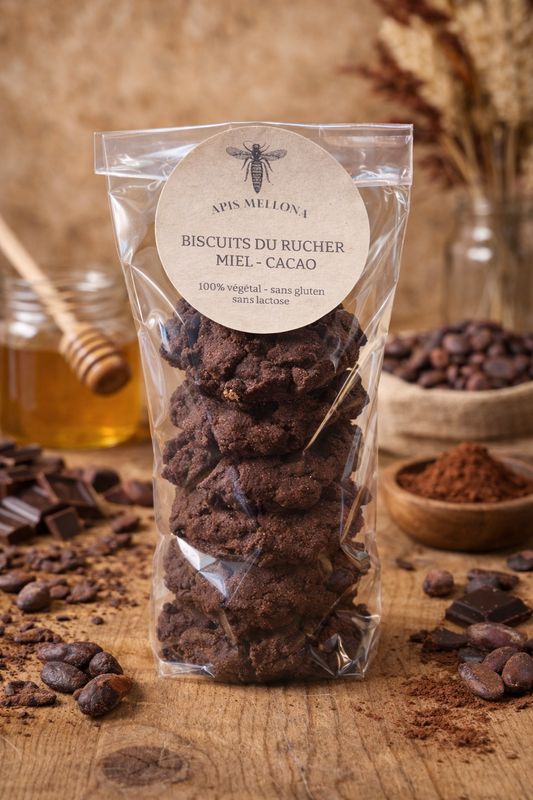 Biscuits du Rucher miel-cacao 100% végétal - sans gluten