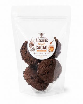 Biscuits du Rucher miel-cacao 100% végétal - sans gluten Biscuits du Rucher miel-cacao 100% végétal - sans gluten