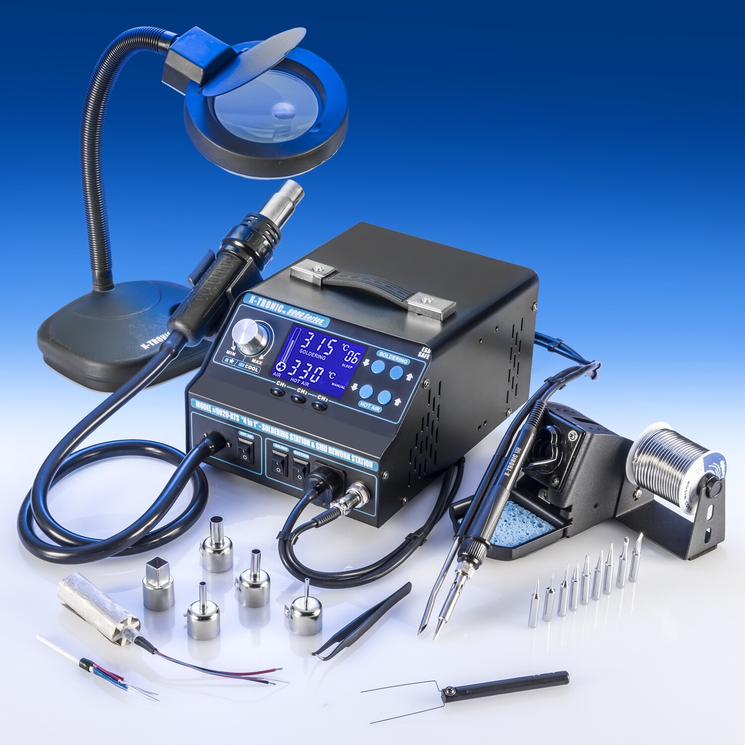 X TRONIC 9020 XTS HOT AIR REWORK SOLDERING IRON STATION FUME