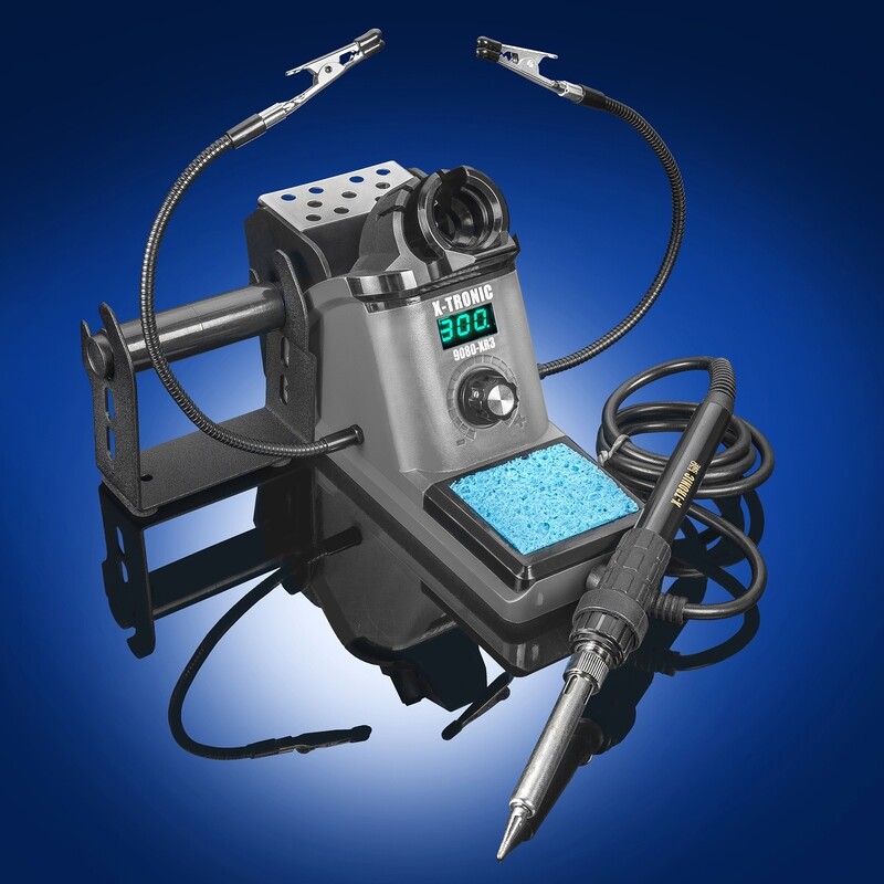 X-Tronic 9080-XR3 - 110 Watt - &quot;Fine to Medium Gauge Wire” LED Display Soldering Iron Station with Sleep, °C/°F &amp; Calibration Function