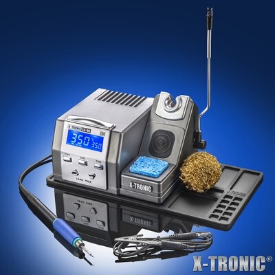 X-Tronic SX-90 • Platinum Series • 85W Precision Micro Soldering Iron Station • Lead Free • 3 Temp Presets • Temp in 4 Seconds • Calibration, Hibernation, & C°/F° Functions & 72 °C Temp "Kicker Bar"! XTR-SX-90