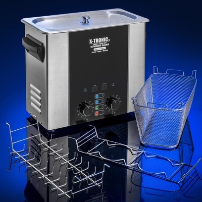 X-Tronic Model #6000-XTS 6.0 Liter "Platinum Edition" Commercial Ultrasonic Cleaner with Time & Temp LED Displays, Sweep & Degas Controls, S/S Cleaning Basket, Wire Rack Holder & Wire Beaker Holder XTR-6000-XTS