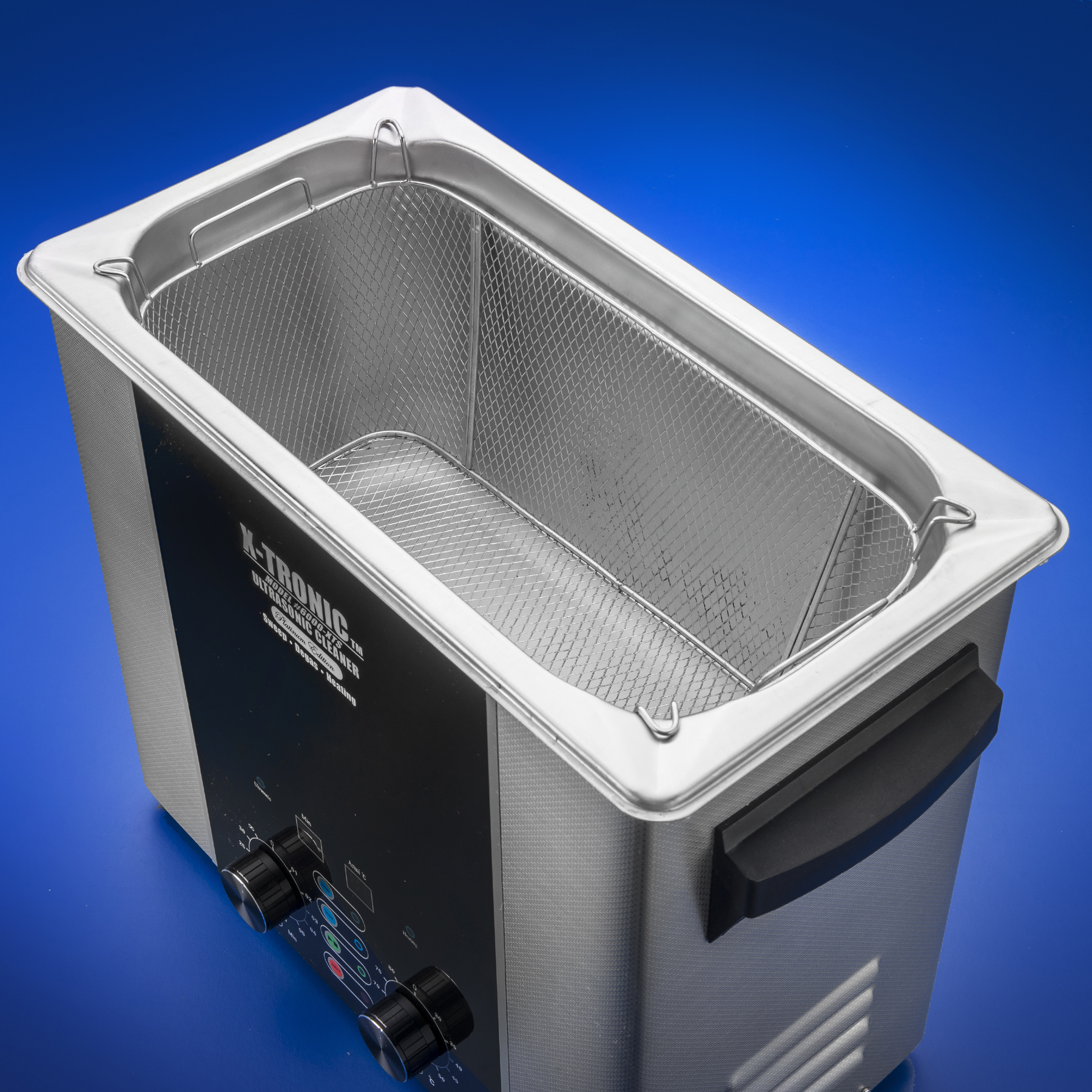 X-Tronic Model #6000-XTS 6.0 Liter "Platinum Edition" Commercial Ultrasonic Cleaner with Time & Temp LED Displays, Sweep & Degas Controls, S/S Cleaning Basket, Wire Rack Holder & Wire Beaker Holder X-Tronic Model #6000-XTS 6.0 Liter "Platinum Edition" Commercial Ultrasonic Cleaner with Time & Temp LED Displays, Sweep & Degas Controls, S/S Cleaning Basket, Wire Rack Holder & Wire Beaker Holder