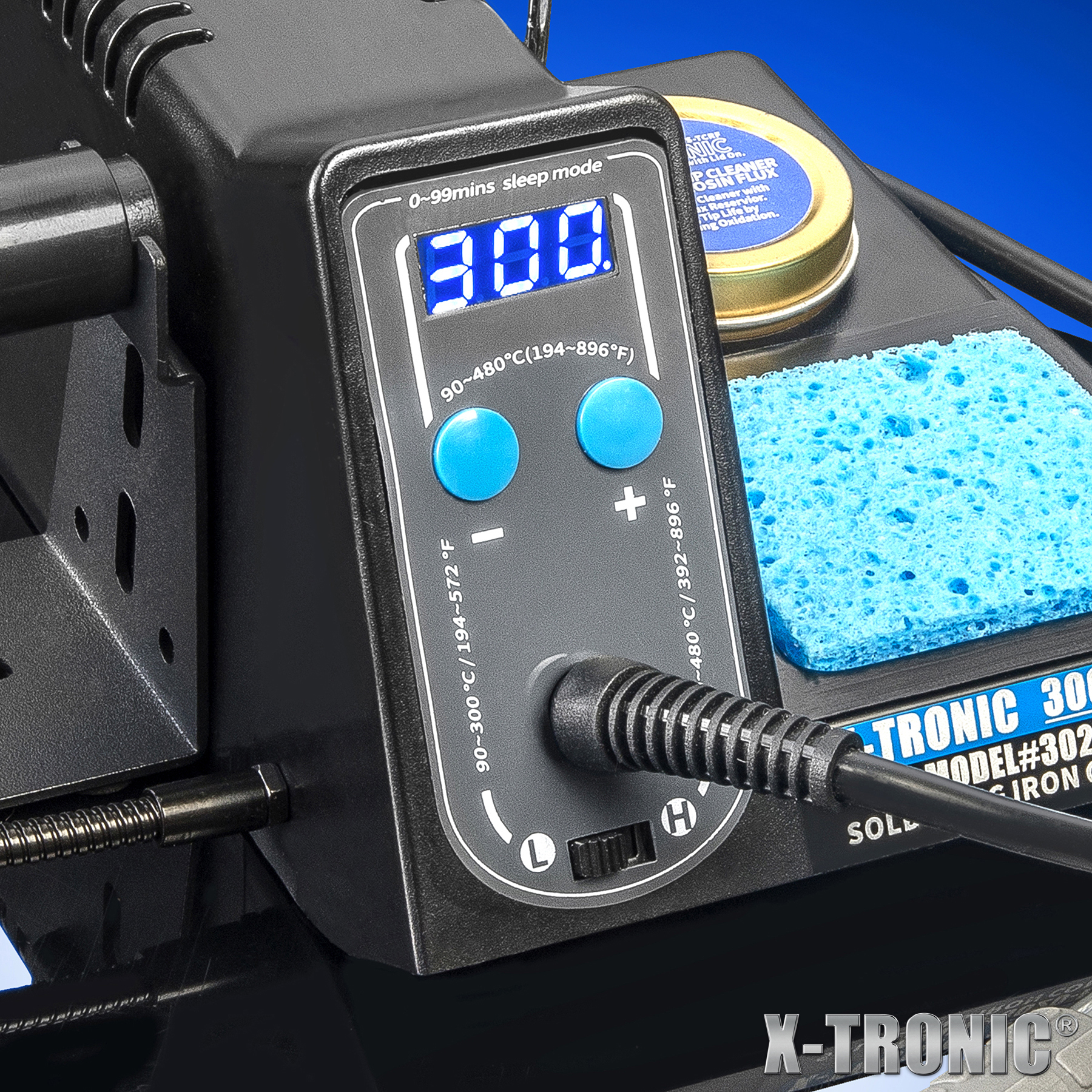 X-Tronic 3020-PRO 75 Watt Dual Temp Range Soldering Iron Station • 2 Helping Hands • 5 Extra Tips • 50g Roll of Solder • Brass Sponge Cleaner &amp; Flux • Solder Sucker • S/S Tweezers &amp; Great Features!