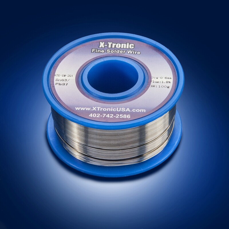 X-Tronic Solder Wire Roll SW-201 (Set of 2) • Sn63/Pb37 • 100 Grams • 0.6mm Diameter • Flux 1.8%