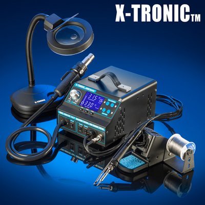 X-TRONIC 9020-XTS HOT AIR REWORK SOLDERING IRON STATION, FUME EXTRACTOR & VACUUM PICKUP TOOL XTR-9020-XTS