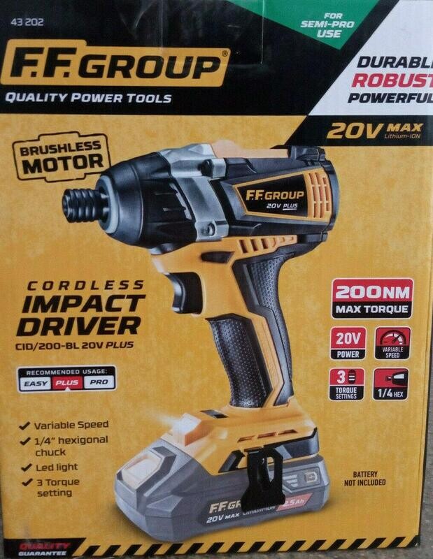 Avvitatore a Impulsi a Batteria BRUSHLESS CID/200-BL 20V PLUS 43202 FF GROUP