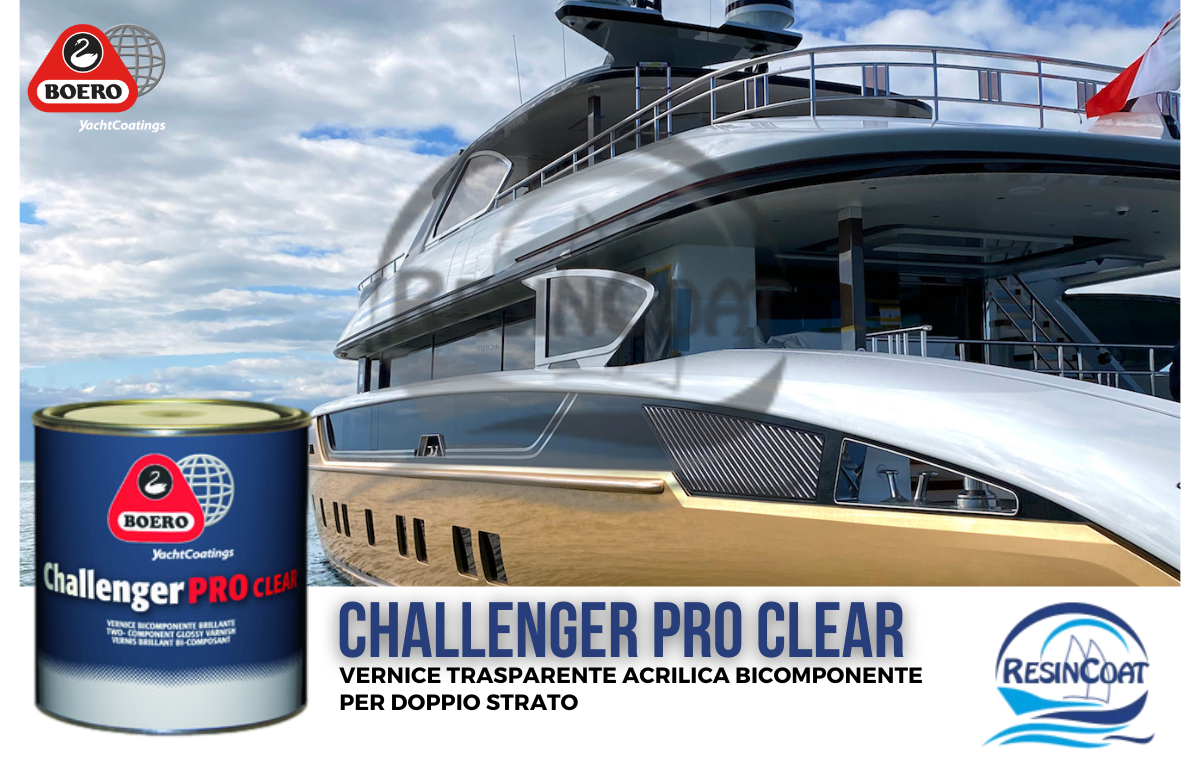 Boero Challenger PRO CLEAR - Vernice Trasparente Acrilica Bicomponente per  Doppio Strato LT 1 (COMP.A + B)
