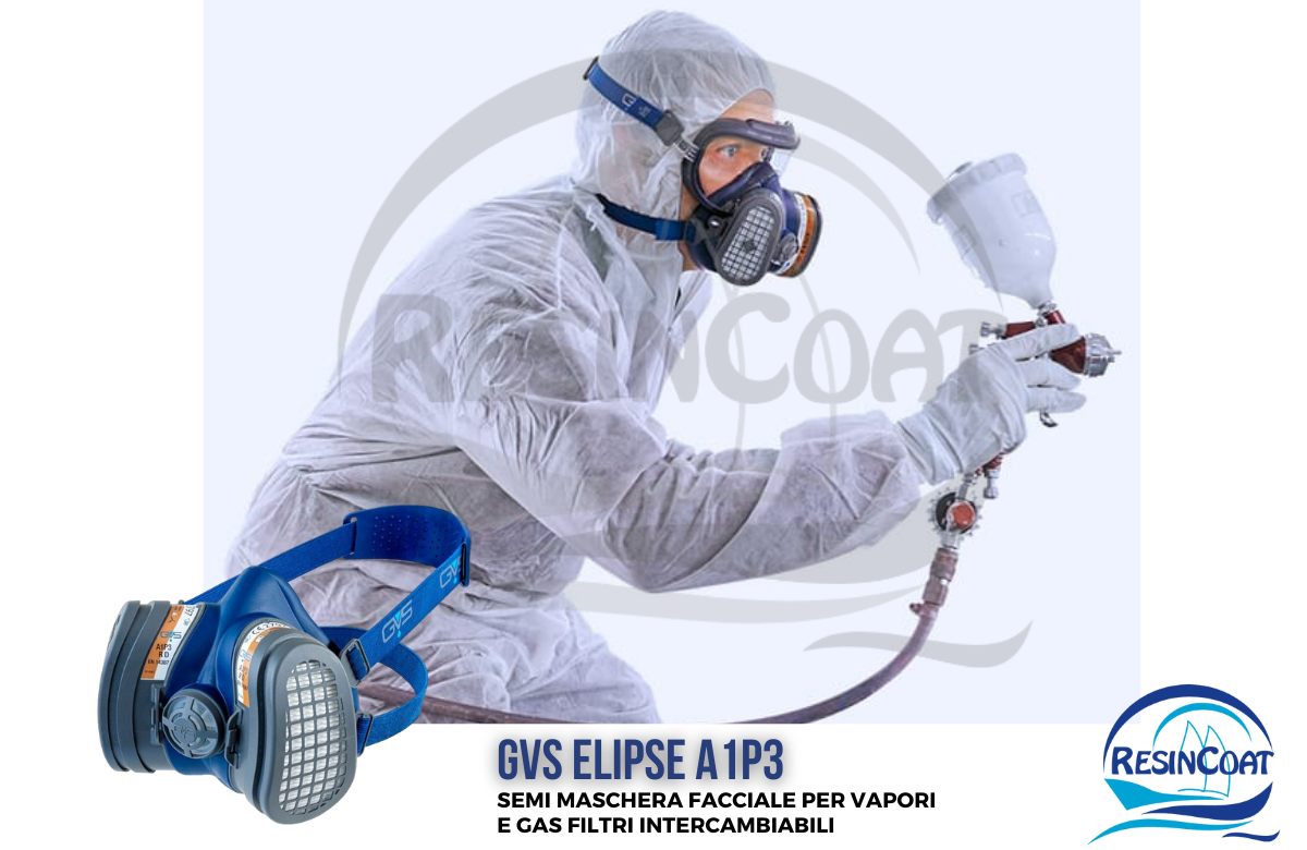 Gvs Eclipse A1P3 Semi Maschera Facciale per Vapori e Gas Filtri  intercambiabili