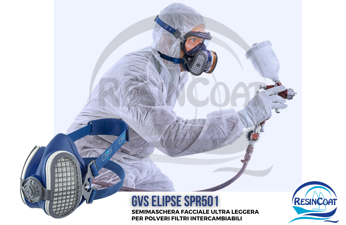 Gvs Elipse SPR501 FILTRI P3 | Semi maschera Facciale Ultra leggera per  Polveri Filtri Intercambiabili