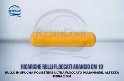 RICARICHE RULLI FLOCCATI ARANCIO cm 10 