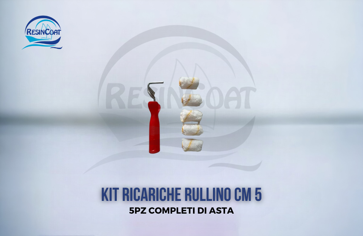 KIT RICARICHE RULLINO cm 5 da 5pz COMPLETI DI ASTA