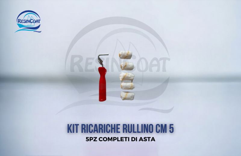 KIT RICARICHE RULLINO cm 5 da 5pz COMPLETI DI ASTA