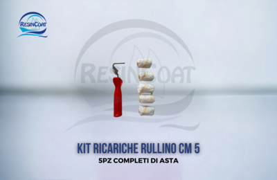 KIT RICARICHE RULLINO cm 5 da 5pz COMPLETI DI ASTA