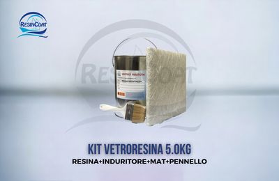 Kit Vetroresina KG. 5  (Resina+Induritore+Mat+Pennello)