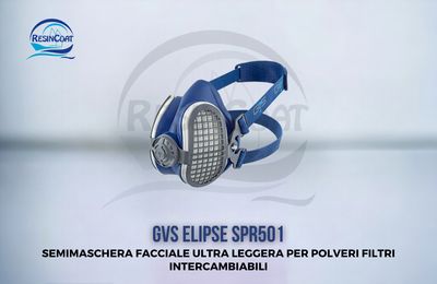 Gvs Elipse SPR501 FILTRI P3 | Semi maschera Facciale Ultra leggera per Polveri Filtri Intercambiabili 