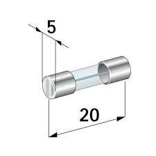 Glaszekering 5X20mm traag  500ma