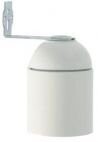 Lamphouder E27 met haaks bevest.beugel, kleur wit
