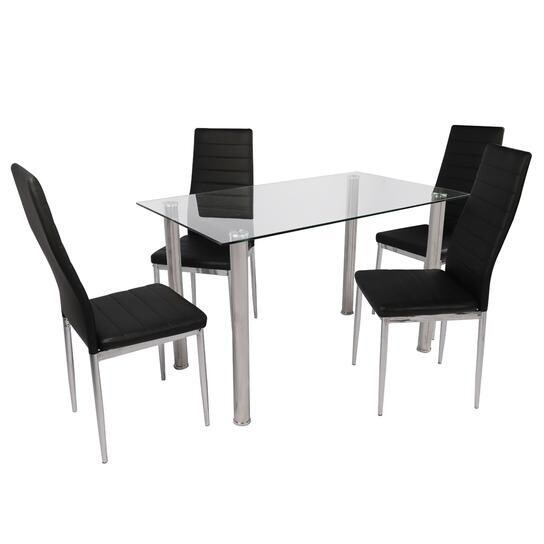 Dining Set Sophi 4 Chairs Black