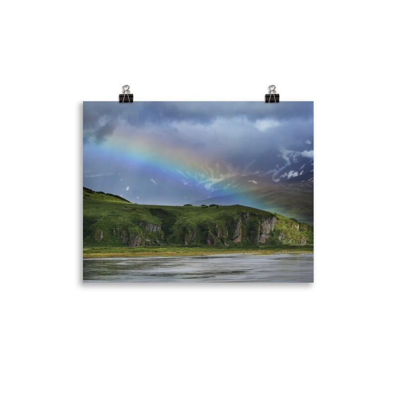Rainbow over the Cliffs Print