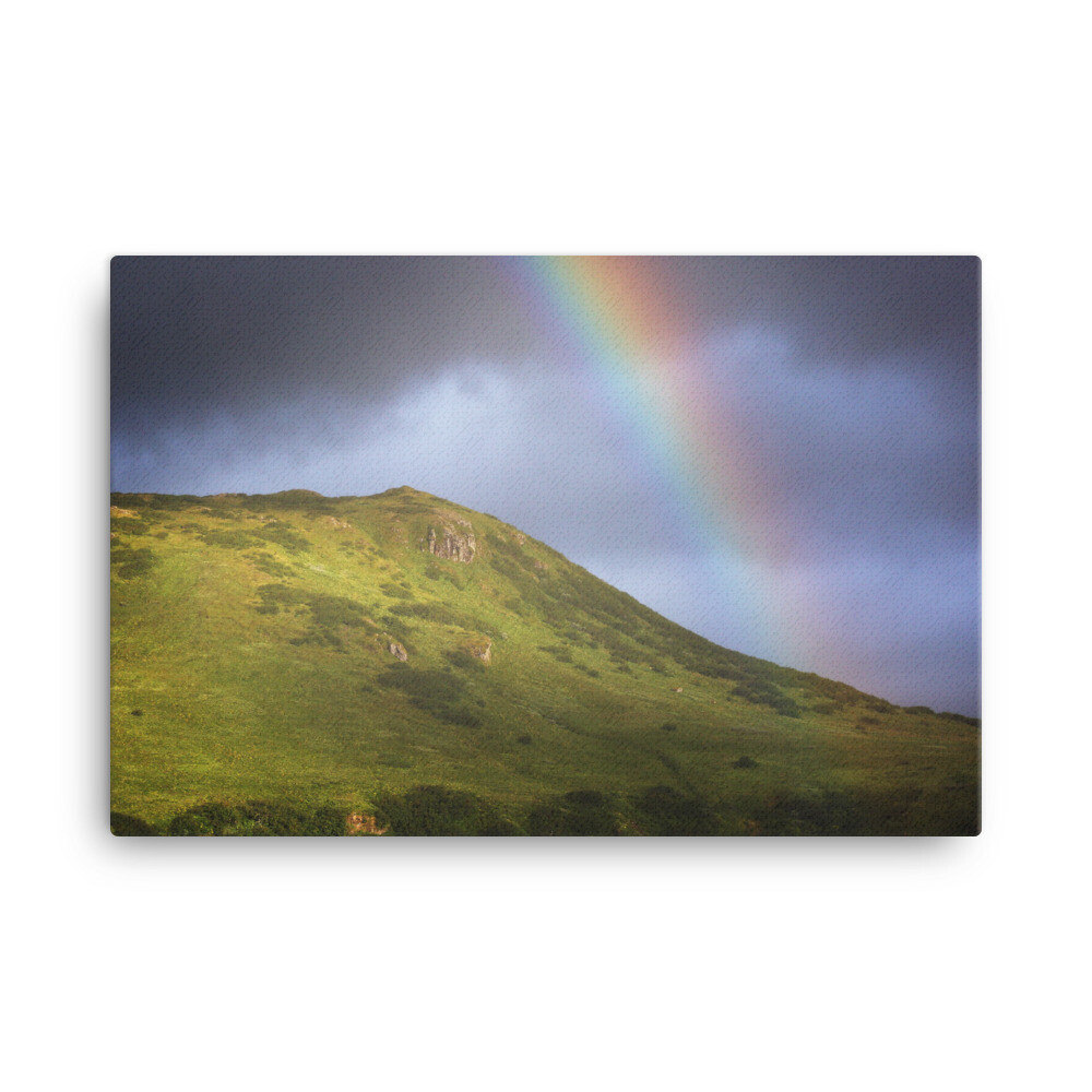 Rainbow over a Hillside Canvas