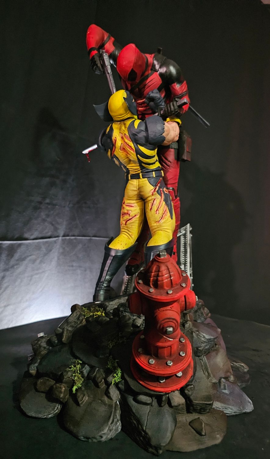 Deadpool and Wolverine Sculpture