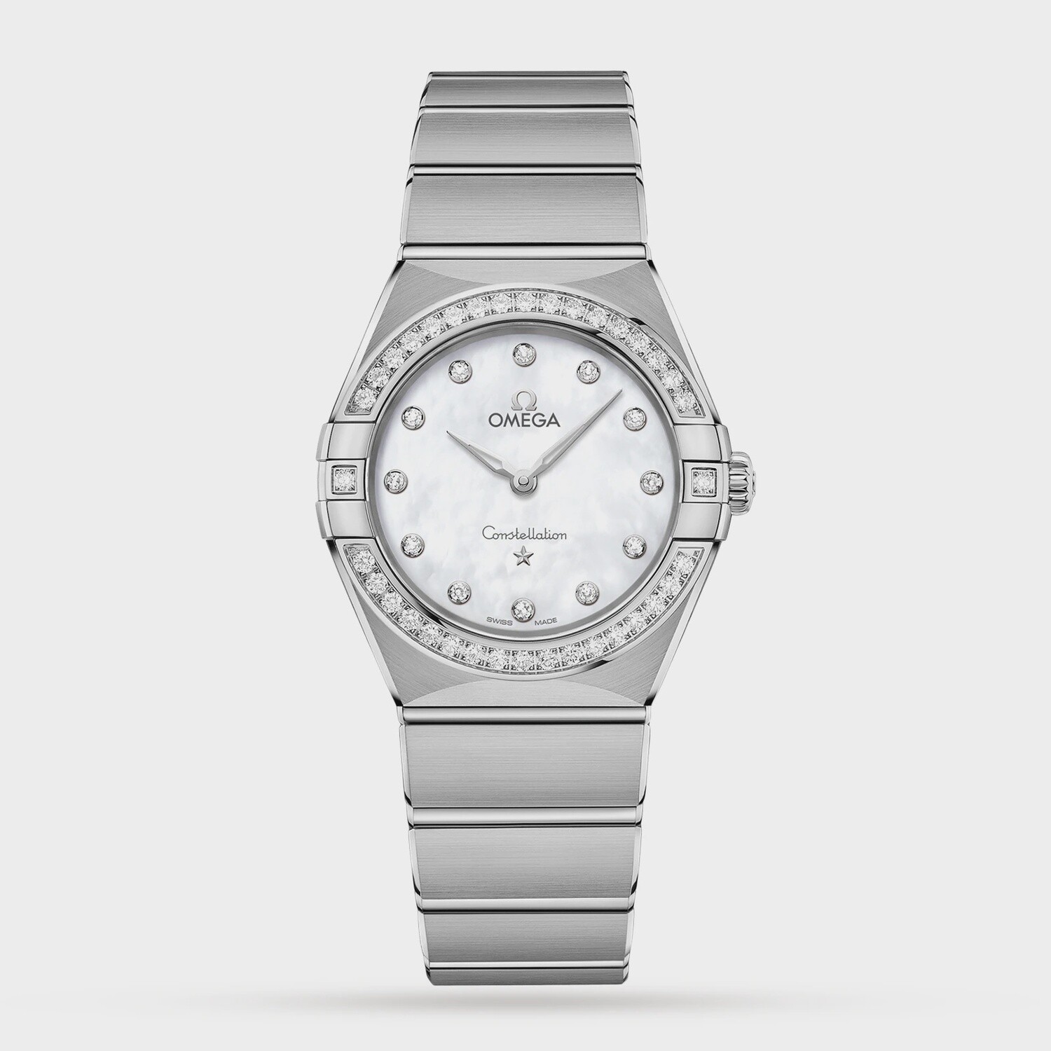 Constellation 28mm with Mother of Pearl Diamond Dial and Diamond Bezel in Stainless Steel