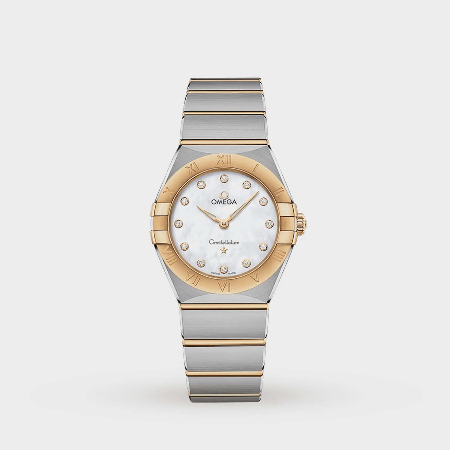Constellation 28mm with Mother of Pearl Diamond Dial in Stainless Steel and Yellow Gold