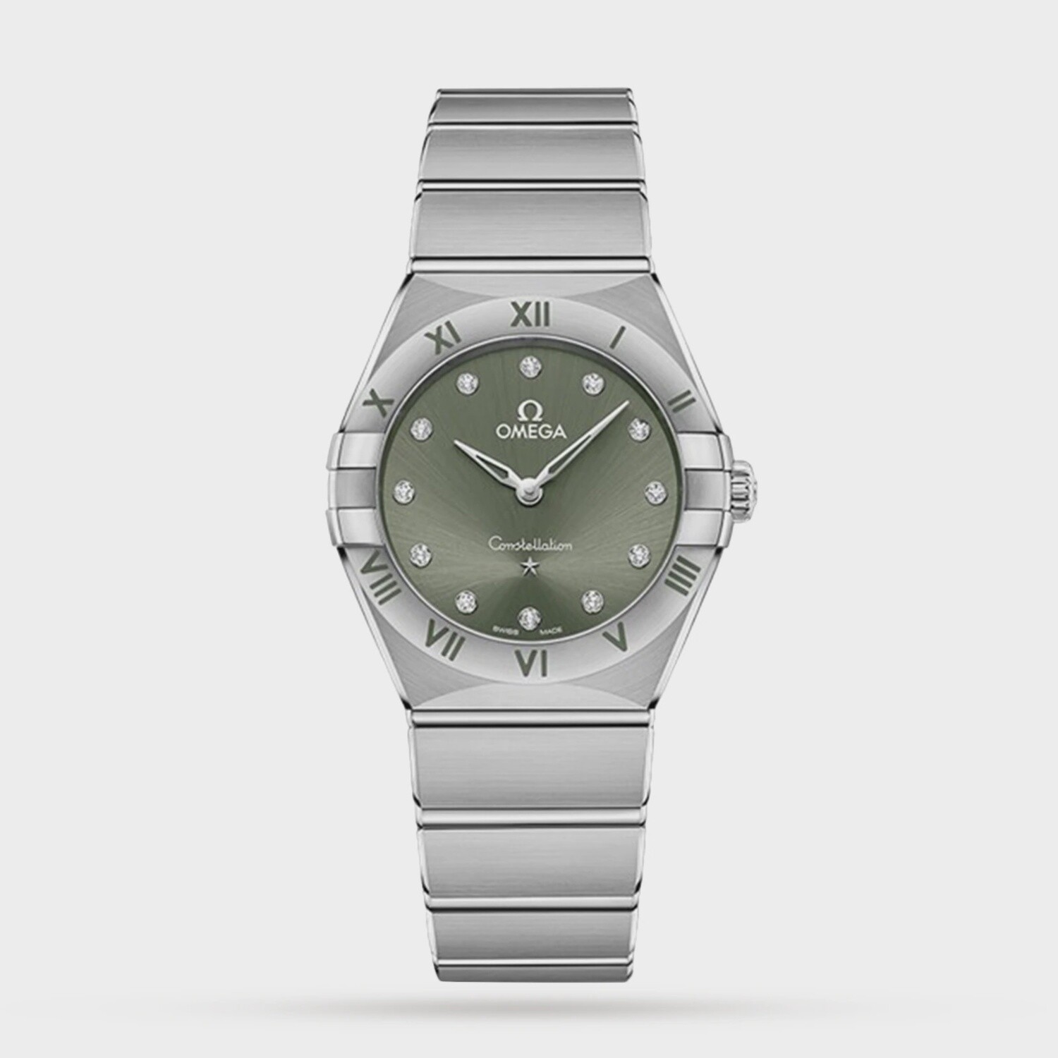 Constellation Quartz 28mm with Green Diamond Dial in Stainless Steel