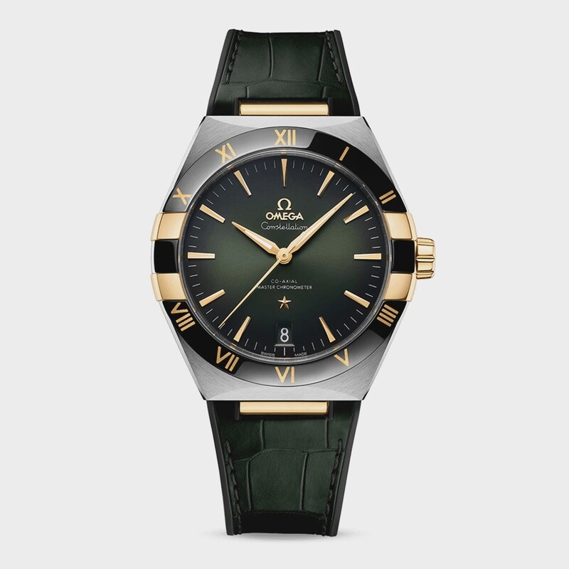 Constellation 41mm with Green Dial in a Stainless Steel and yellow Gold Case on Green Alligator and Rubber Strap