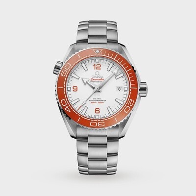 Seamaster Planet Ocean 600m 43.5mm with White Dial and Orange Bezel in Stainless Steel