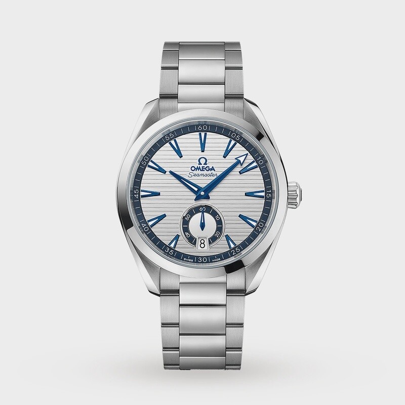 Aqua Terra 41mm with Teak Silvery Blue Dial in Stainless Steel
