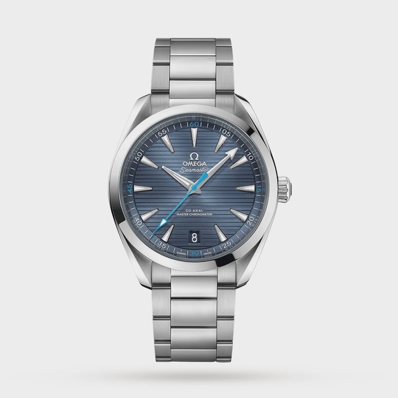 Aqua Terra 41mm with Teak Blue Dial in Stainless Steel