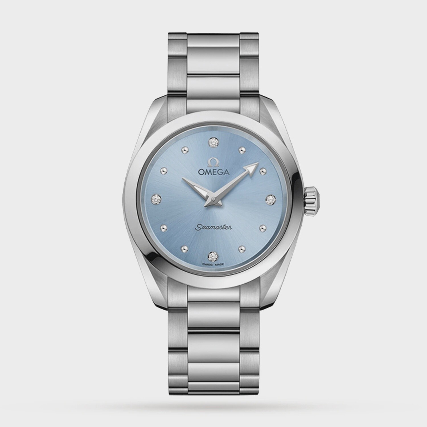 Aqua Terra 28mm with  Glossy Ice Blue Dial in Stainless Steel