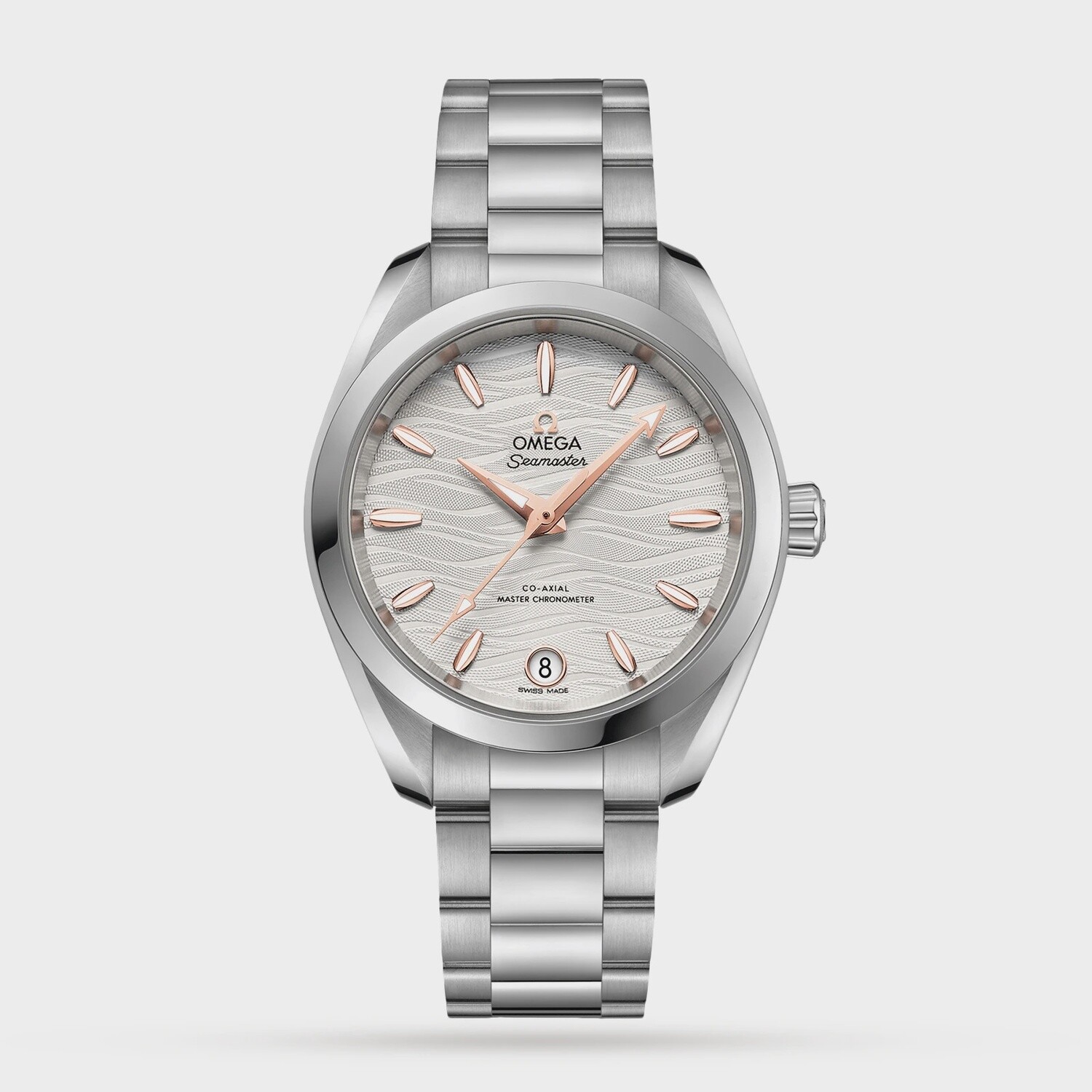 Aqua Terra 34mm with Waved Opaline Silver Dial in Stainless Steel