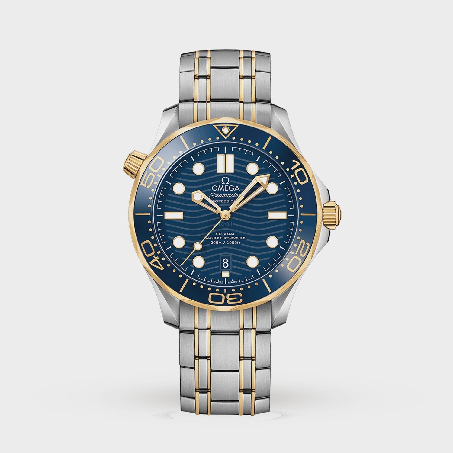 Seamaster Diver 300m 42mm with Blue Dial in Stainless Steel and Yellow Gold
