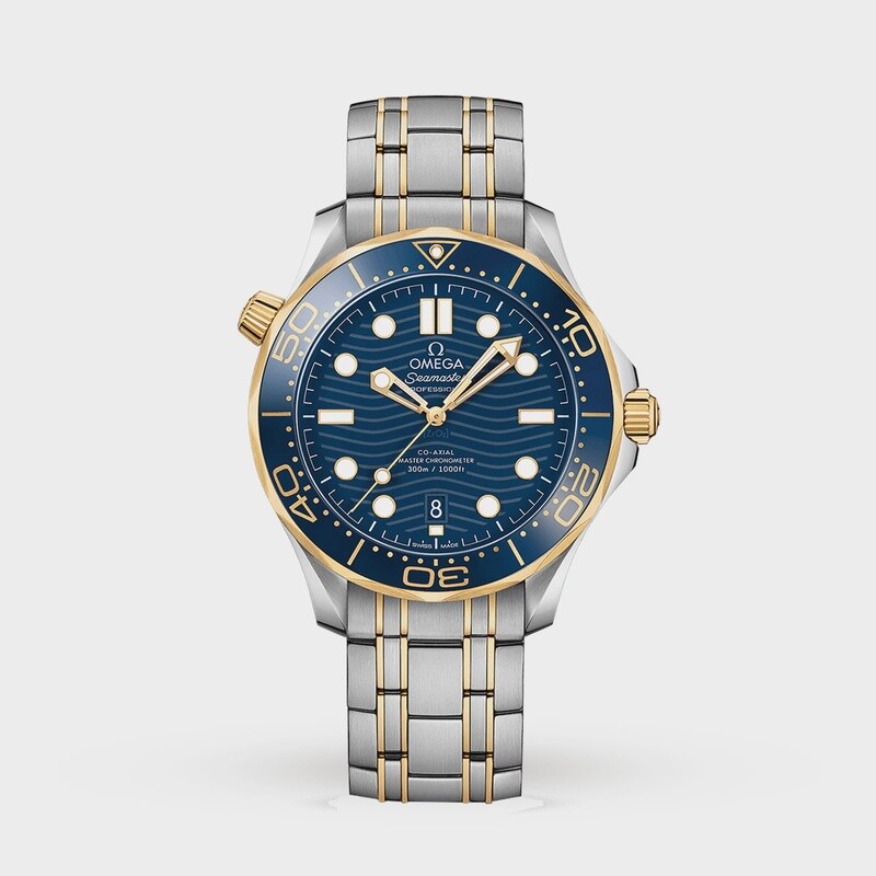 Seamaster Diver 300m 42mm with Blue Dial in Stainless Steel and Yellow Gold