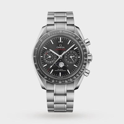 Speedmaster Moonphase 44.25mm with Black Dial in Stainless Steel