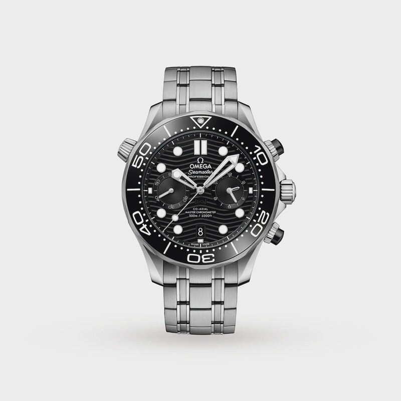Seamaster Diver 44mm Chronograph with Black Dial in Stainless Steel