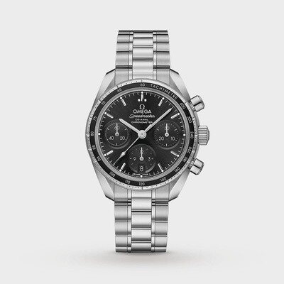 Speedmaster 38mm with Black Dial in Stainless Steel