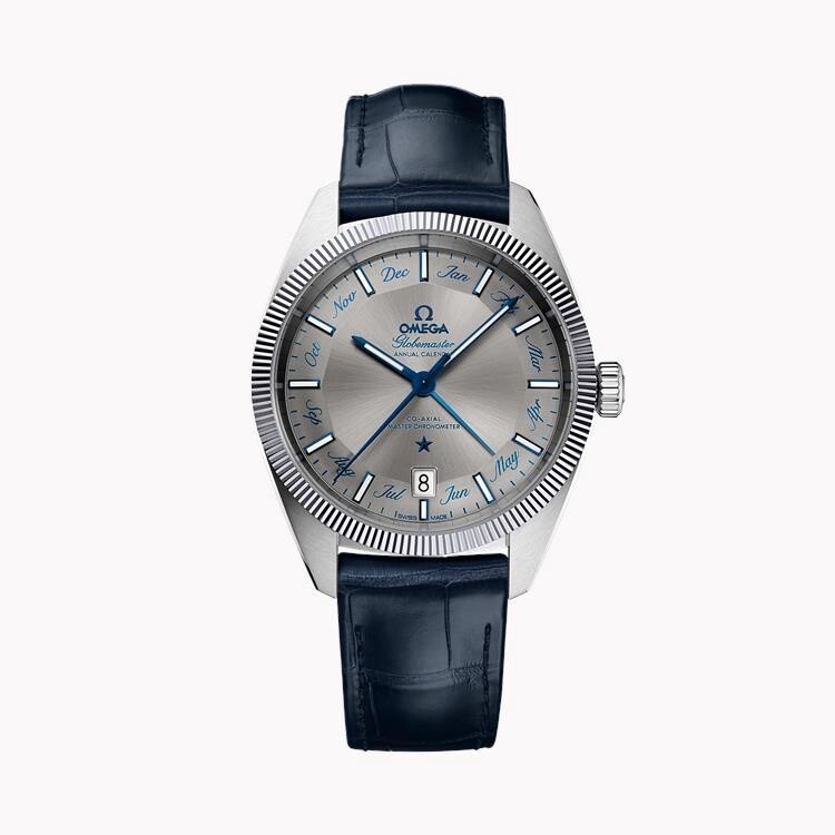 Globemaster 41mm with Grey Dial in a Stainless Steel on Blue Leather Strap