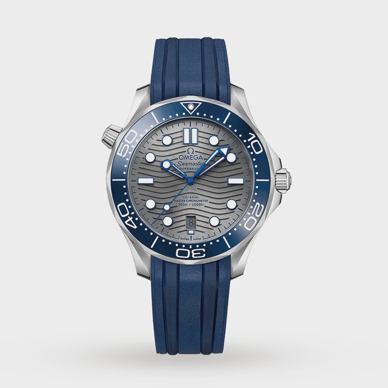 Seamaster Diver 300m 42mm with Grey Dial in Stainless Steel on Rubber Strap