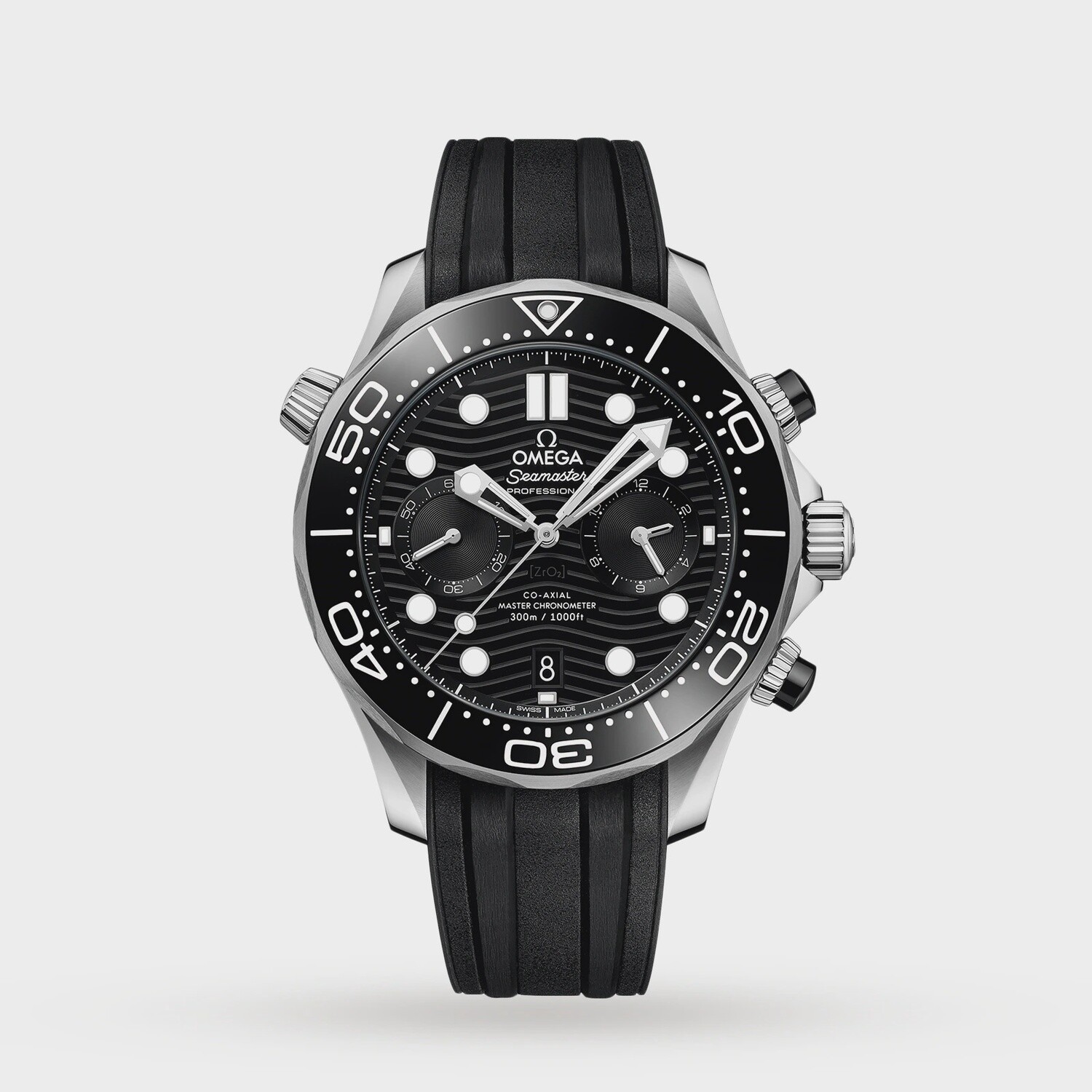 Seamaster Diver 300M Chronograph 44mm Black Dial Rubber Strap