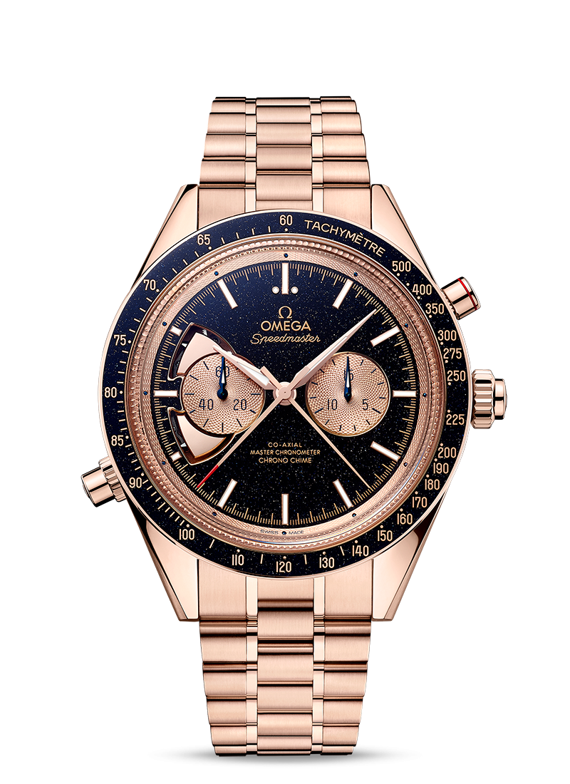 Speedmaster Chrono Chime  Chronograph with Aventurine Dial in Rose Gold