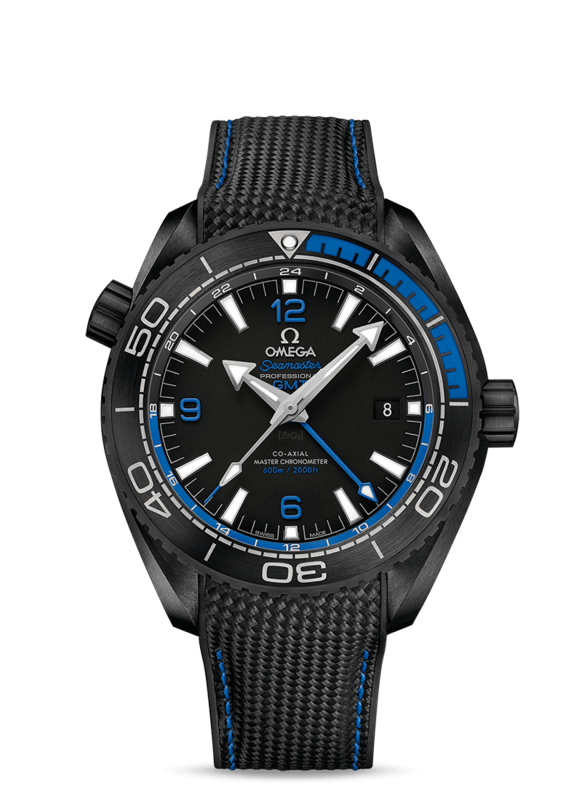 Seamaster Planet Ocean 45.5mm GMT Black Ceramic Case Black Dial on Rubber Strap