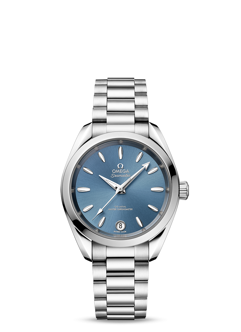 Aqua Terra 34mm with Sea Blue Dial in Stainless Steel