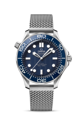 Seamaster Diver 300m 42mm with Blue Dial James Bond 60th Anniversary Edition on Steel Mesh Strap