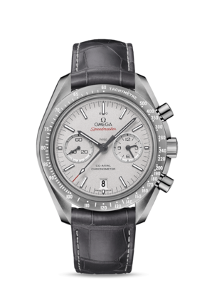 Speedmaster Moonwatch Grey Side of the Moon 42mm with Platinum Dial in a Grey Ceramic Case on Grey Alligator Strap