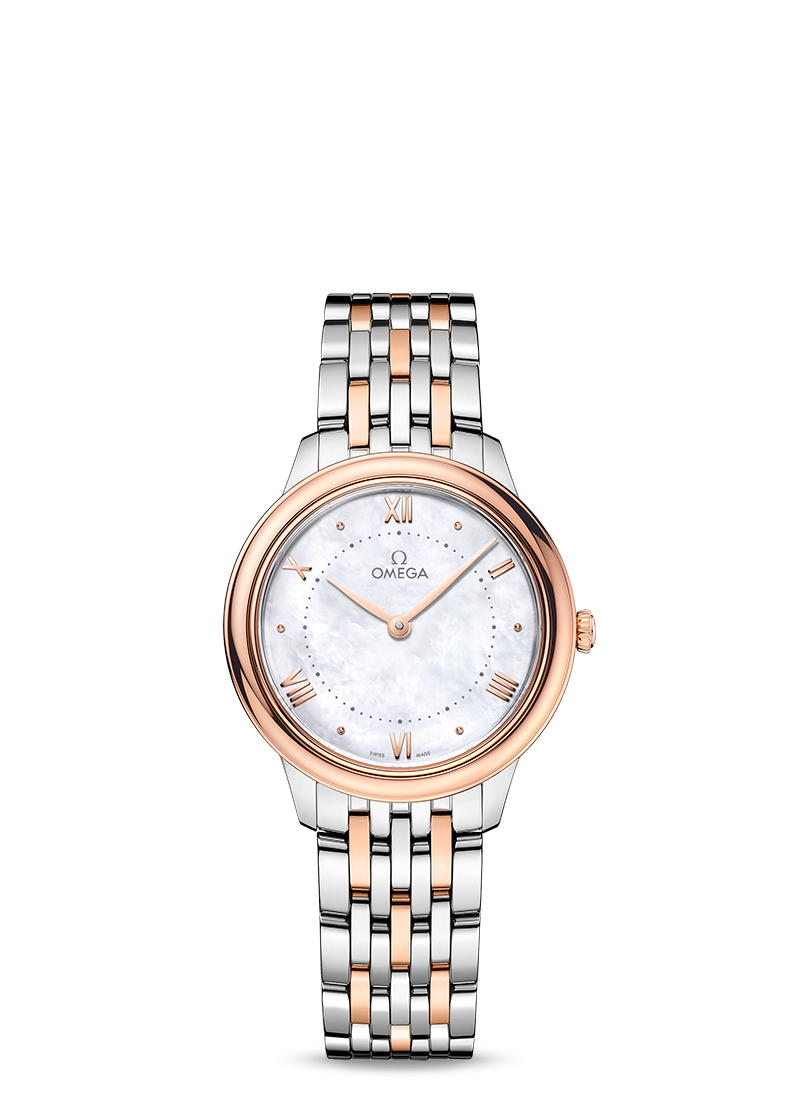 De Ville Prestige 30mm With Mother of Pearl Dial in Stainless Steel and Rose gold